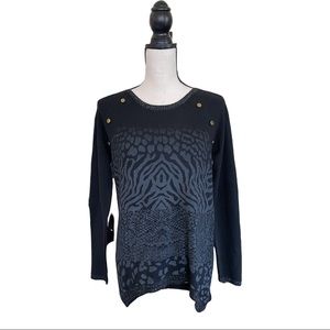 NWOT Desigual sweater with gold buttons